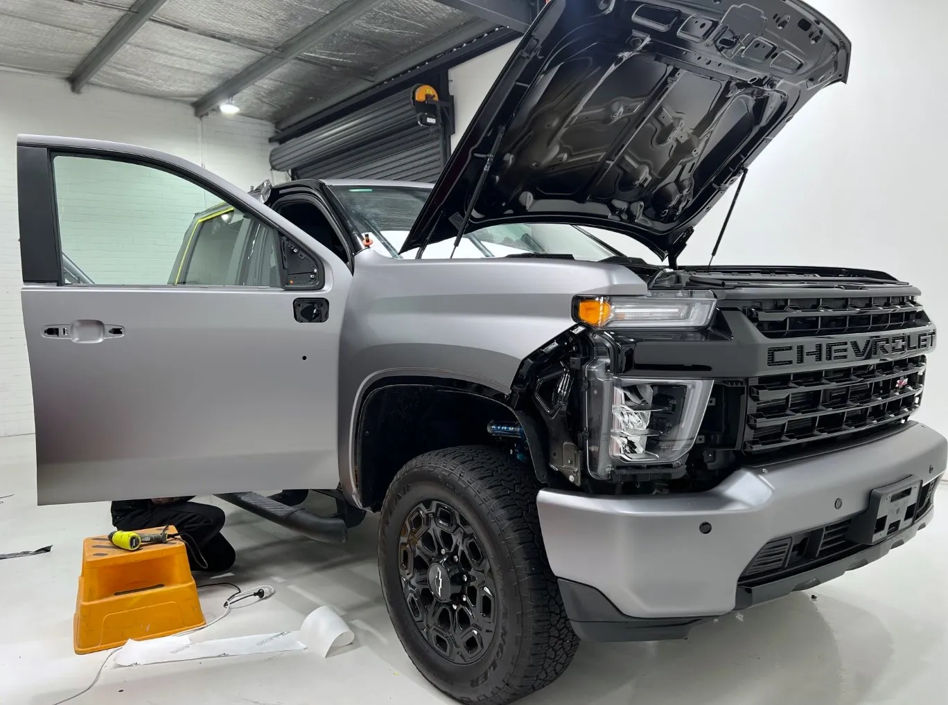 Silverado matte wrap - panel detail