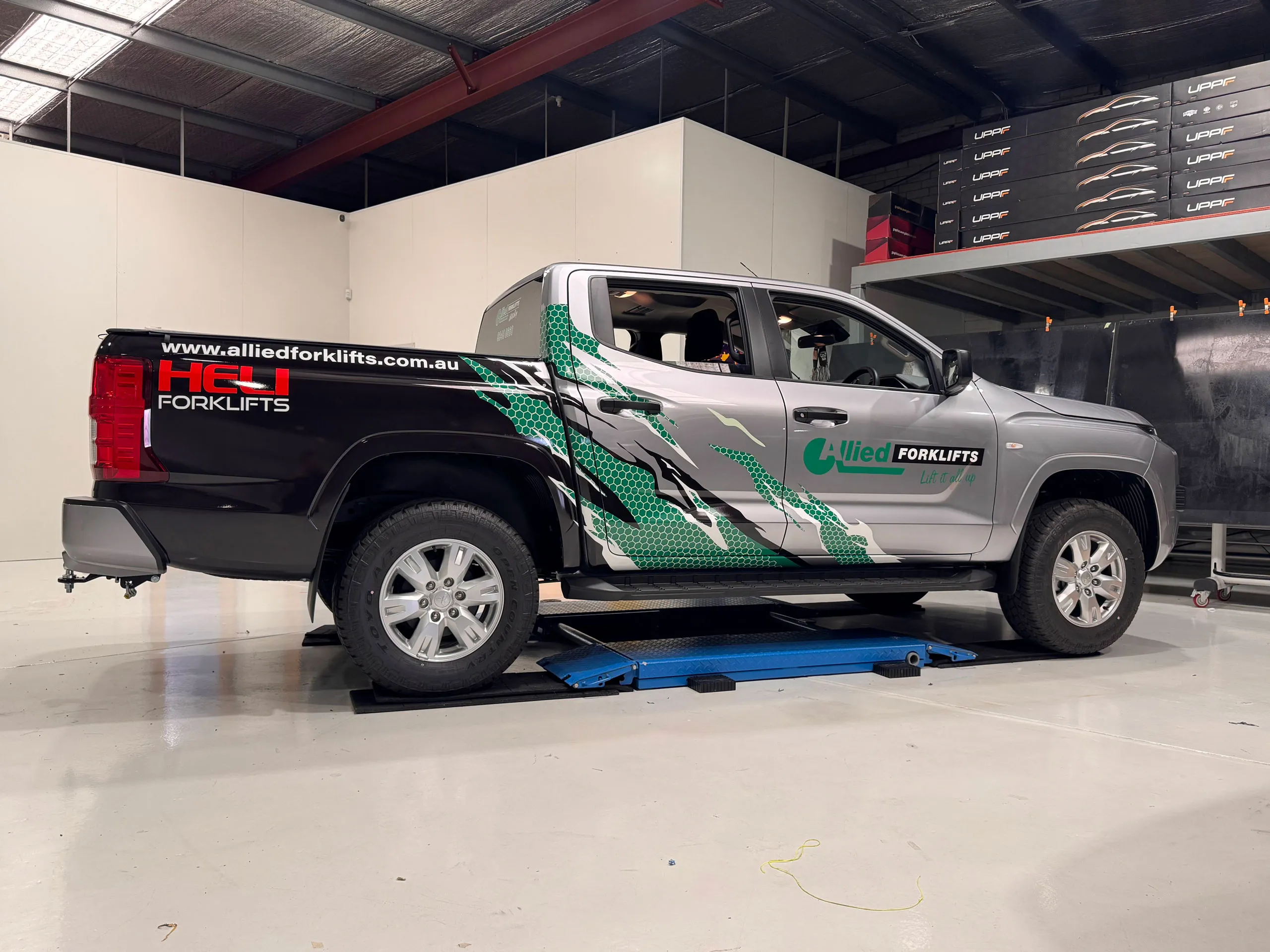Forklift fleet marked up for site identification by Vinyl Wrapz
