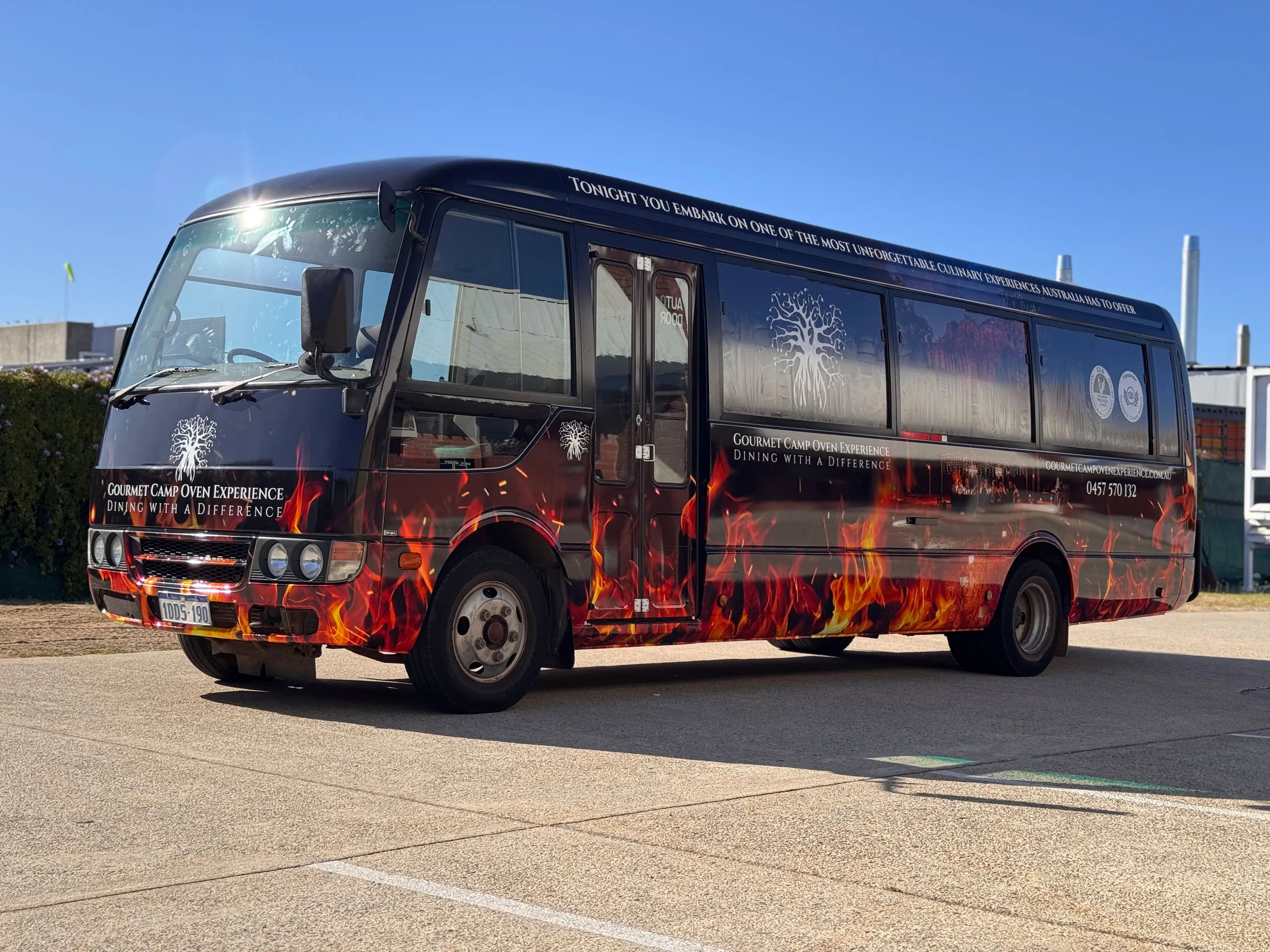 Gourmet food bus commercial wrap