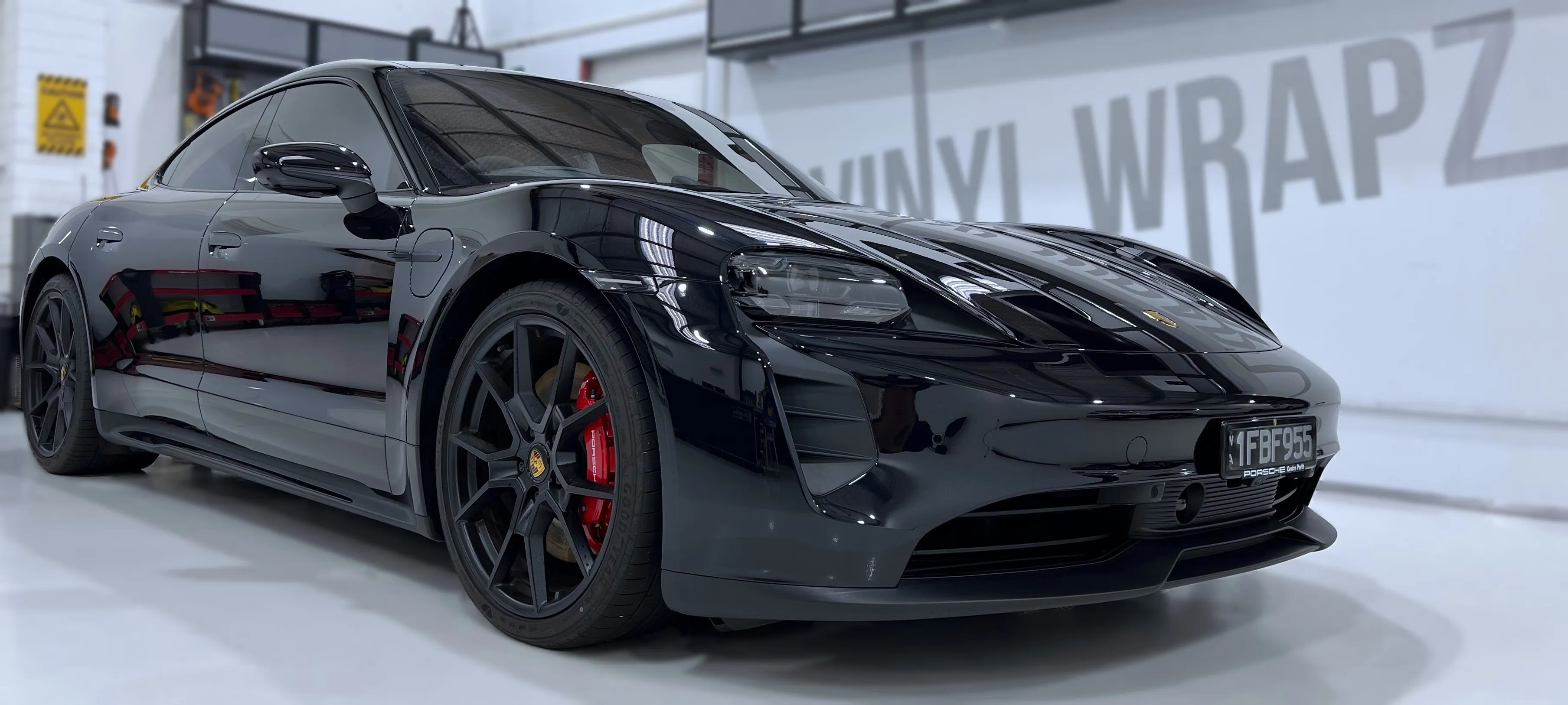 Porsche Taycan with paint protection film